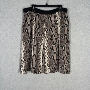 Jones New York Satin Pleated Skirt Size 16 Snakeskin Zipper Whimsigoth‎ Witchy